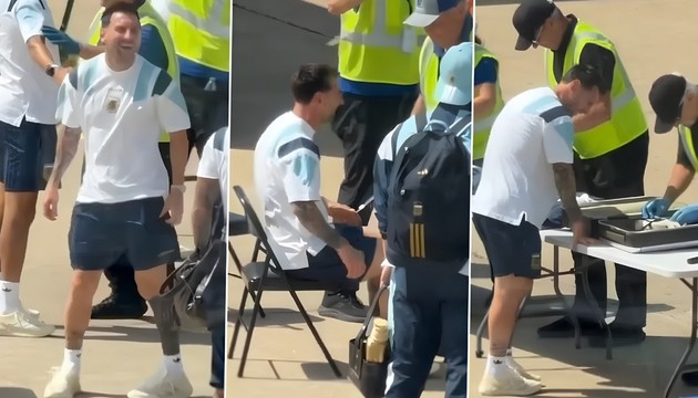 Messi havalimanında didik didik arandı: Tepkisi  viral oldu